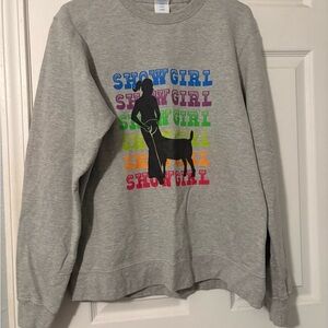 Gray Showgirl Graphic Sweater